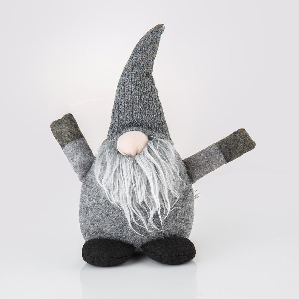 Festive Elf Doll Christmas Holiday Decor Faceless Elderly Cloth Doll