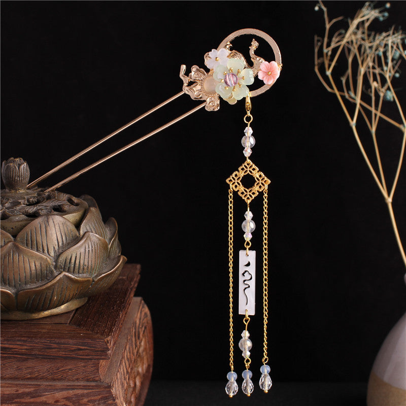 Elegant Metal Flower Hairpin - Handmade Antique Style Hair Accessory