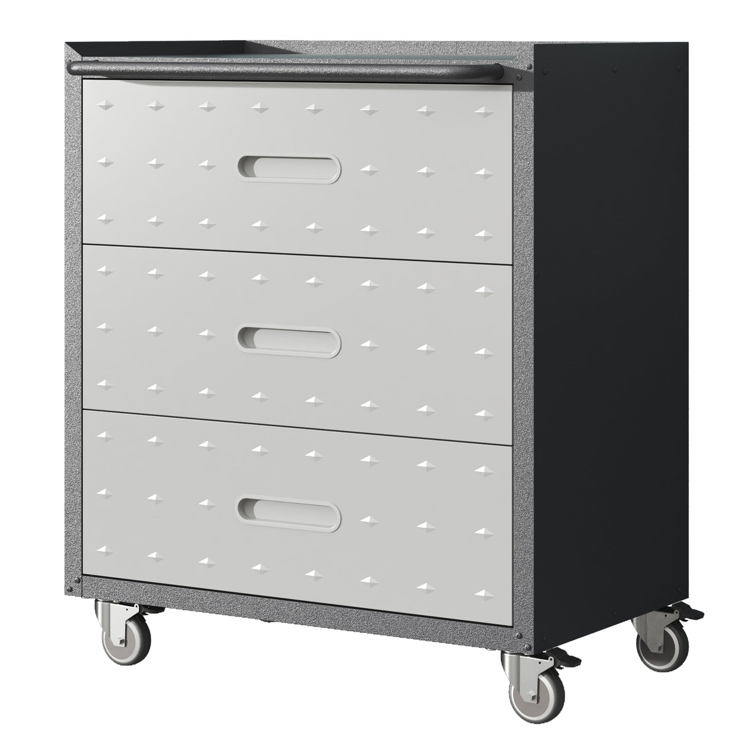 Heavy-Duty Metal Storage Cabinet with Wheels - 3 Drawer Organizer