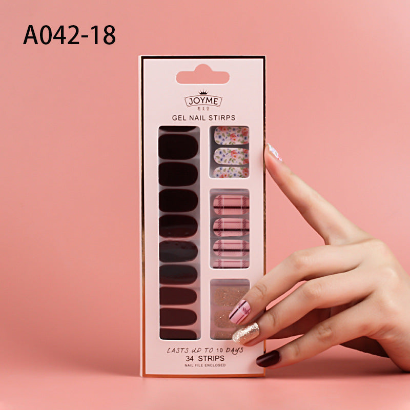Waterproof Nail Stickers Set - Assorted Designs for Nail Art & Decoration