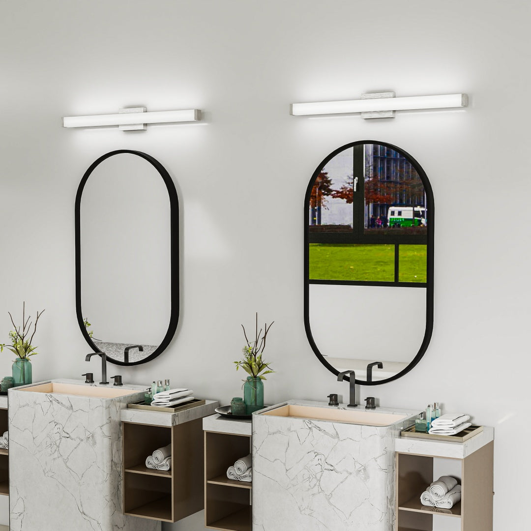32.7" Brushed Nickel LED Bathroom Vanity Light - 18W Cool White