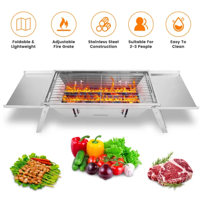 Foldable 3-in-1 Charcoal Grill for Outdoor Cooking