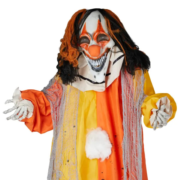 8.2ft Red Eyed Clown Halloween Decoration with LED Lights