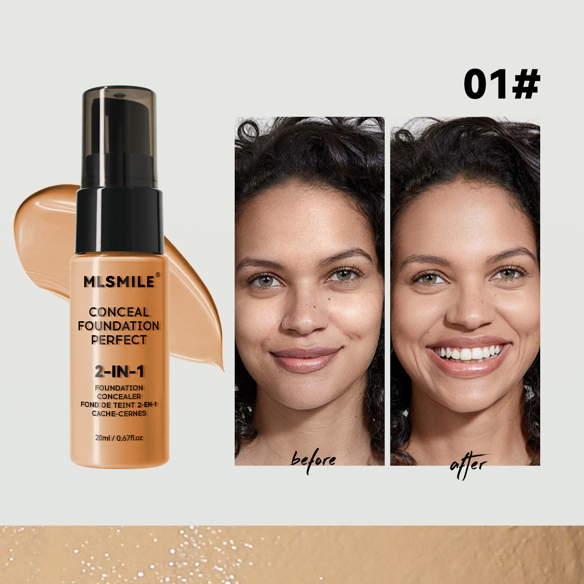 Long Lasting Waterproof Liquid Foundation - Moisturizing Concealer for Face 20ml
