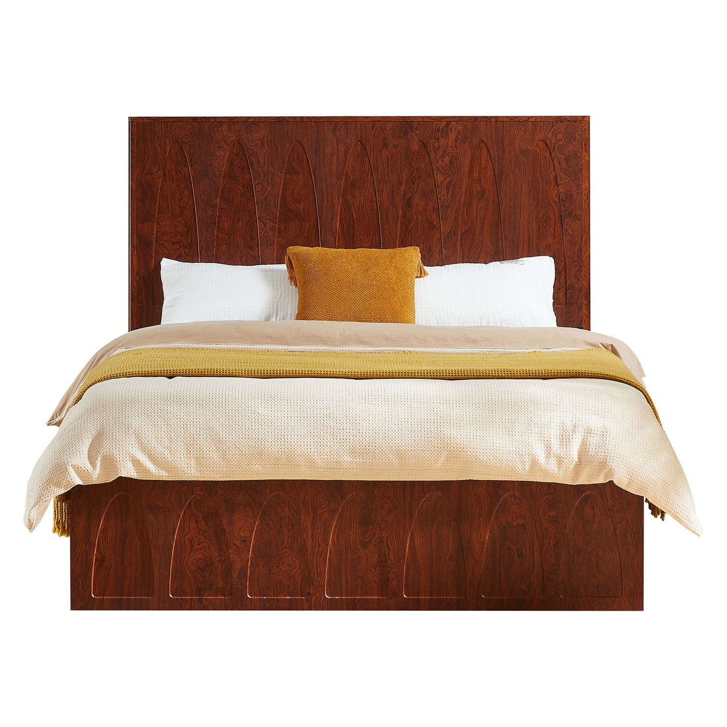 Queen Size Solid Wood Platform Bed Frame with Storage Drawers