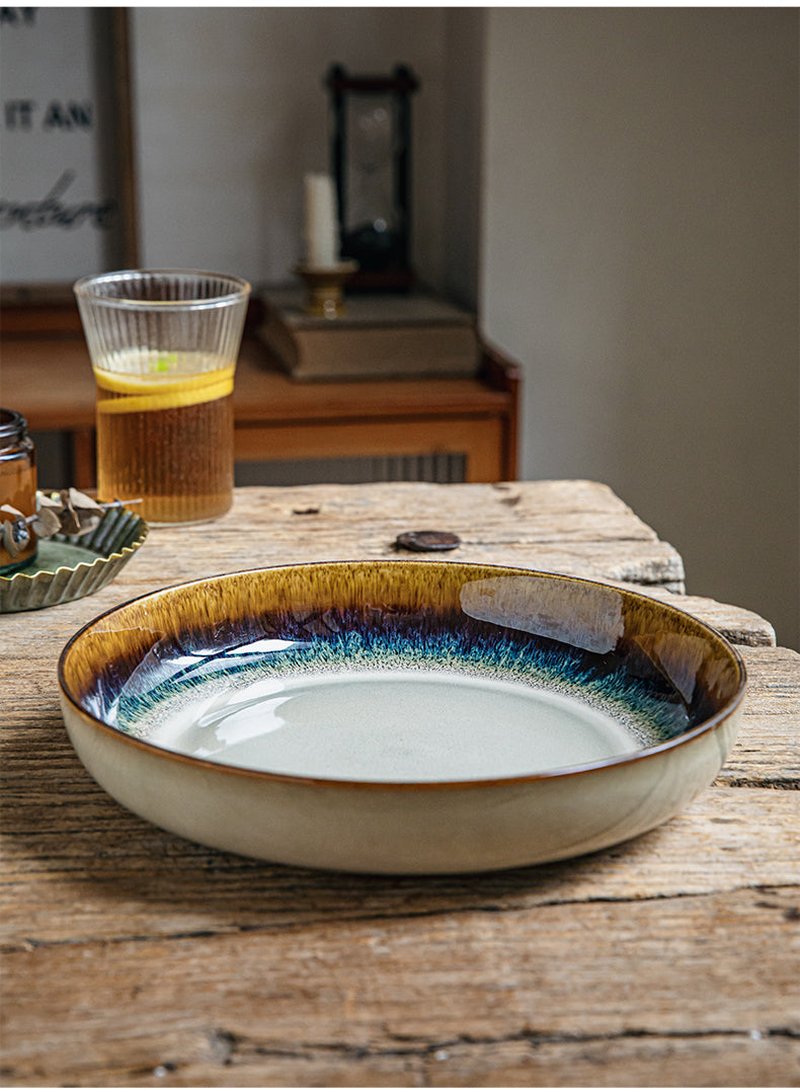 8.5 Inch Porcelain Deep Dinner Plate - Round Kitchen Tableware