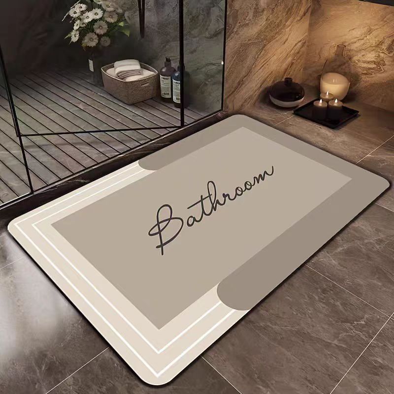Water-Absorbent Non-Slip Diatom Mud Floor Mat for Bathroom and Toilet
