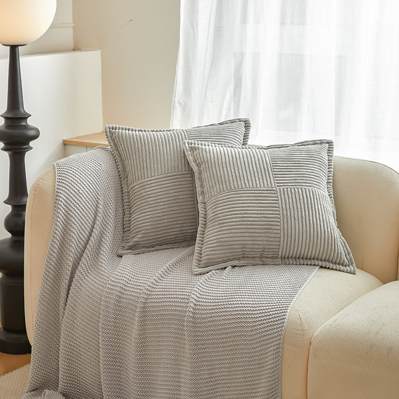 Christmas Cushion Cover Solid Corduroy Stripe Home Decor Pillowcase
