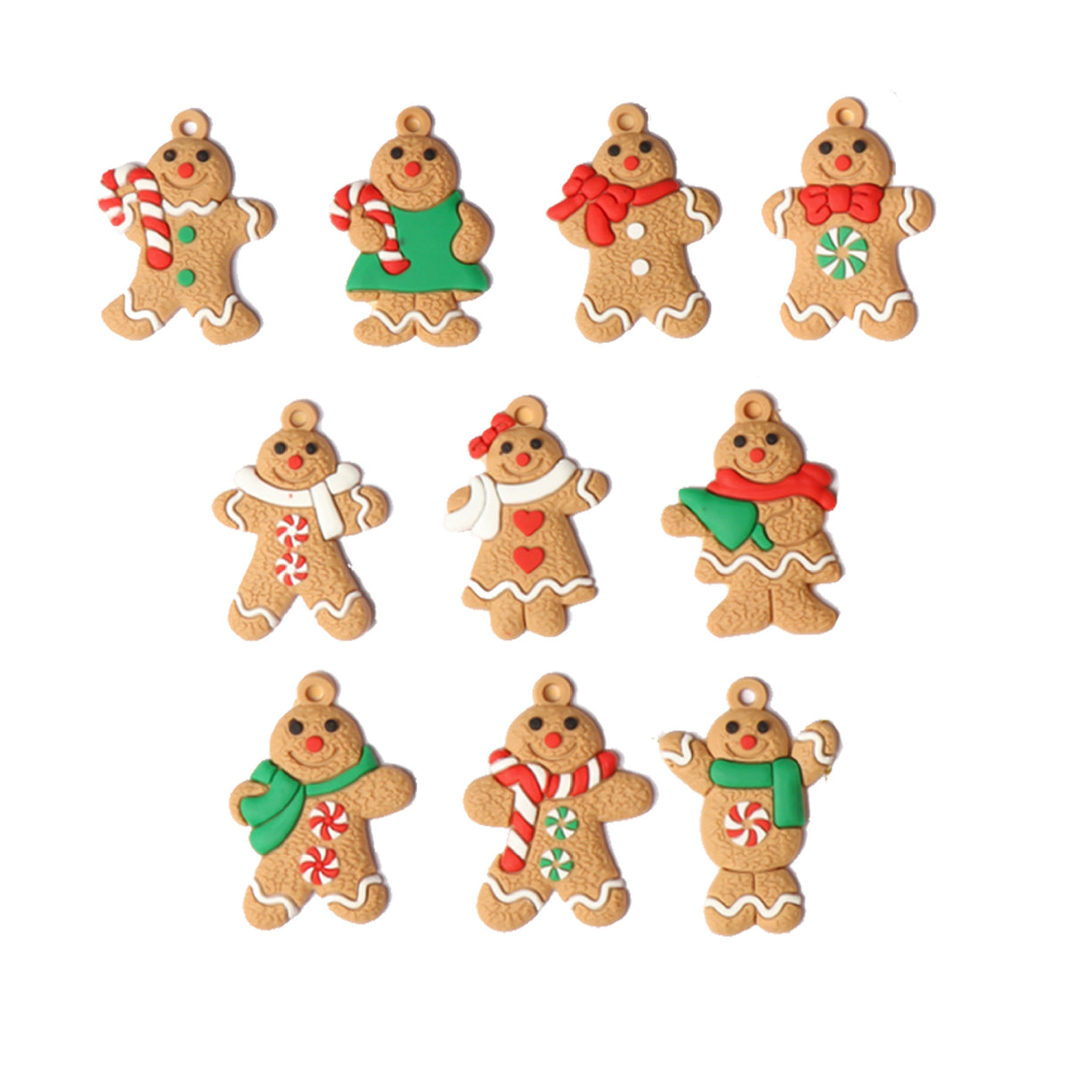 Christmas Gingerbread Man Ornaments Set - Festive Holiday Decorations