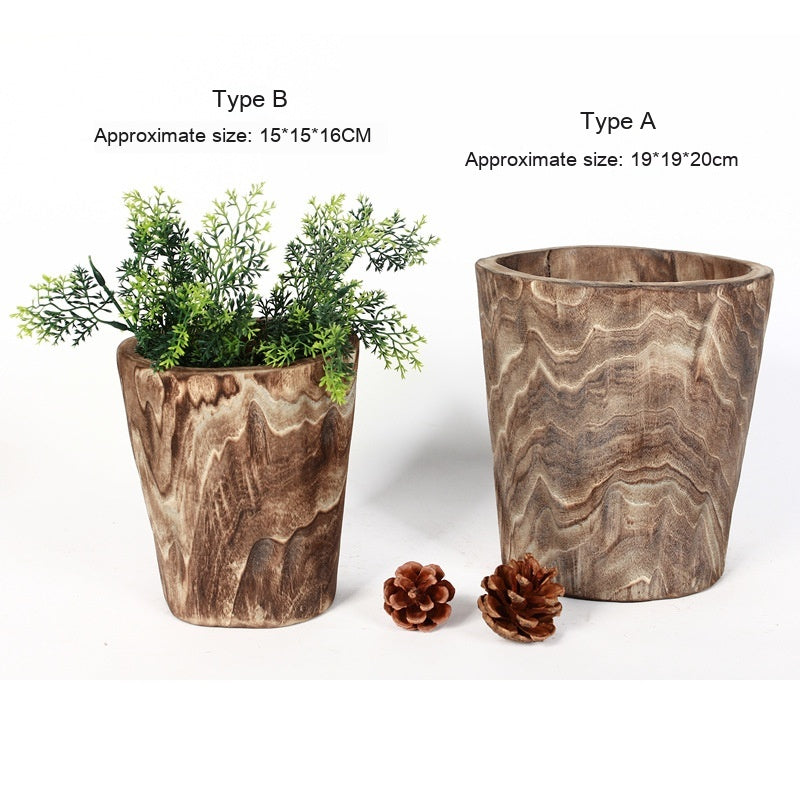 Handmade Wooden Flower Pot - Modern Garden Planter with Rustic Style