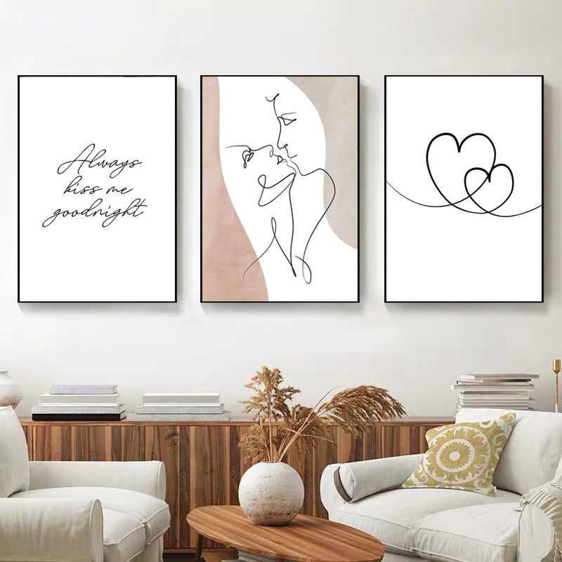 Girls Abstract Nordic Canvas Wall Art for Living Room & Bedroom