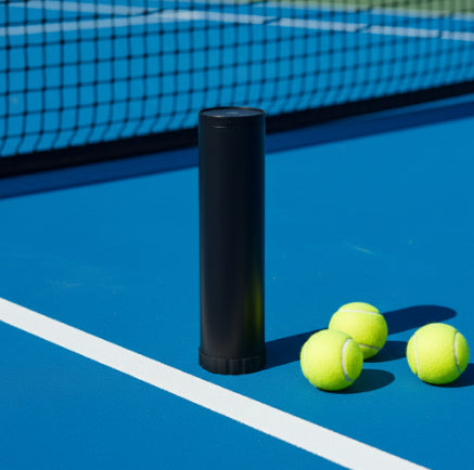 Pressure Tennis Ball Storage Canister - Black, 8.5cm Diameter, 32.5cm Height
