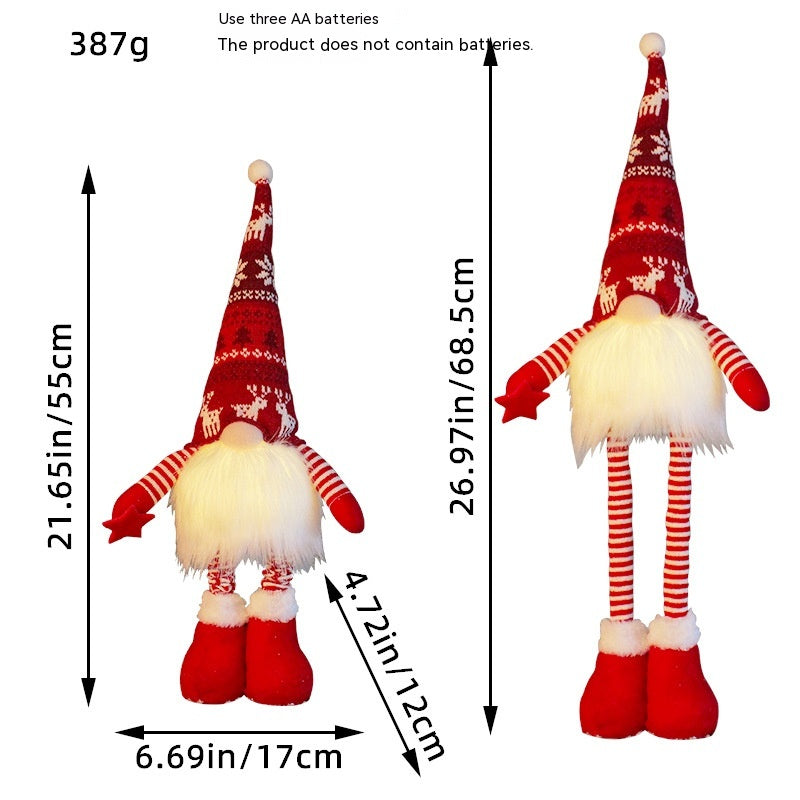 Luminous Long Leg Doll with Telescopic Design - Christmas Decor Variants
