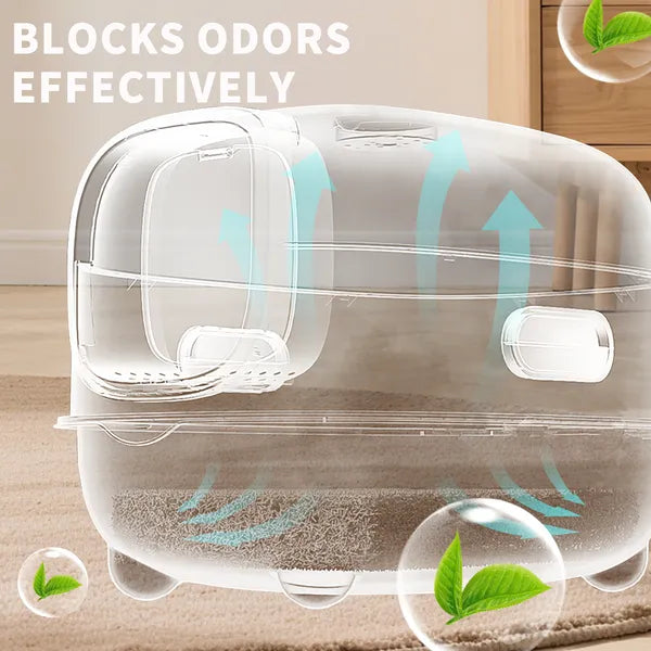 High-Capacity Enclosed Cat Litter Box with Odor Lock & Scratch-Resistant Finish, Large Size for US Homes