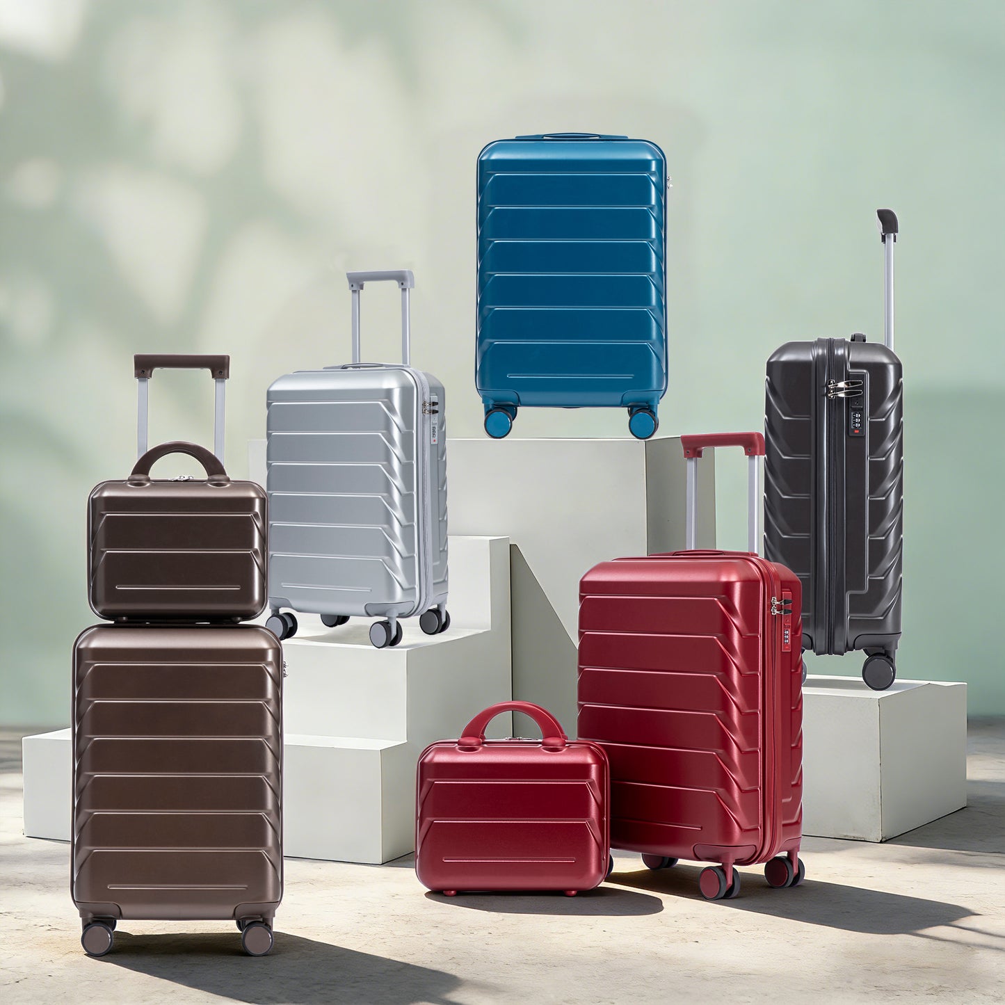 14 20 2 Pcs Set In ABS Spinner Wheel Luggage, With Combination