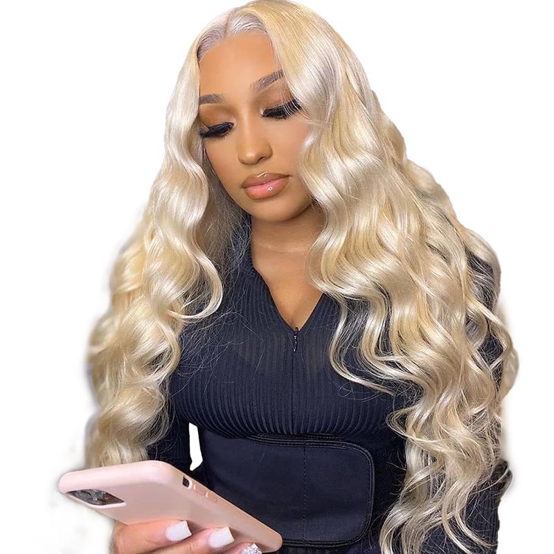 Honey Blonde 613 Body Wave 13x4 Lace Front Human Hair Wig