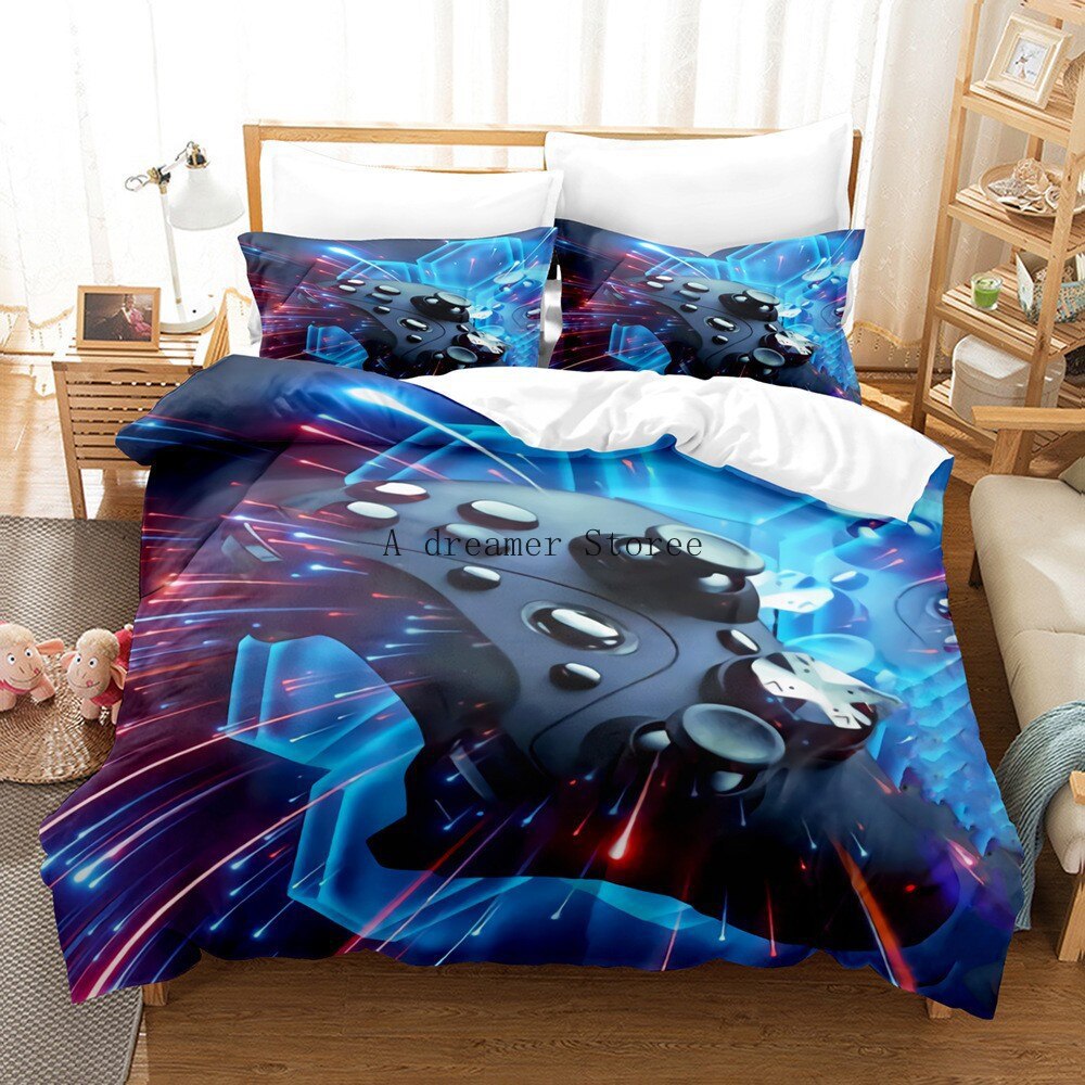 Digital 3D Game Controller Pattern Printed Bedding Set - Multiple Sizes