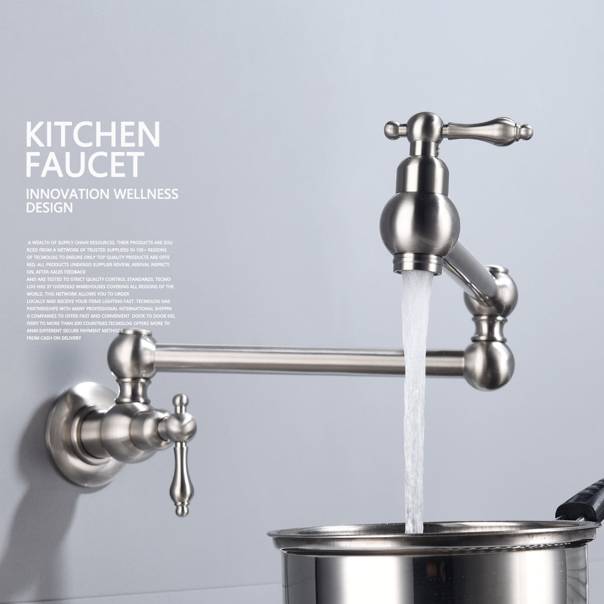 Wall-Mounted Folding Faucet - Brass Pot Filler