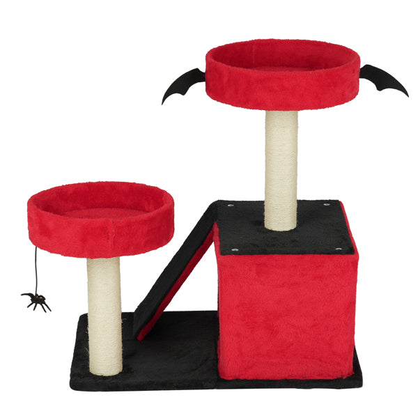 Halloween Cat Tree with Spooky Gothic Design, Large Cat Condo & Perches