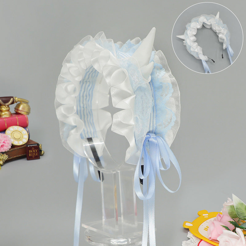 Gothic Devil Horn Lolita Y2K Hair Band - Multiple Colors
