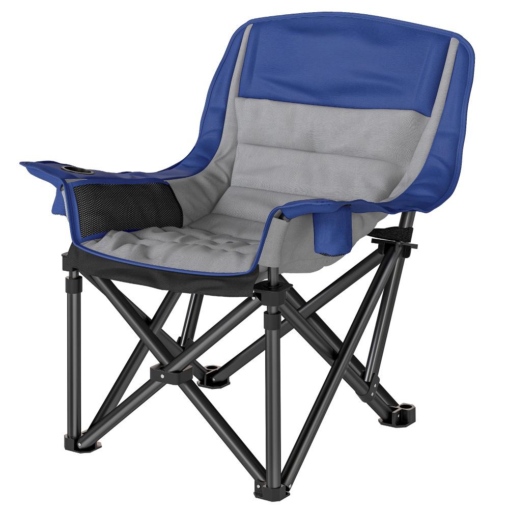Portable Folding Camping Chair with Cup Holders & Side Pockets