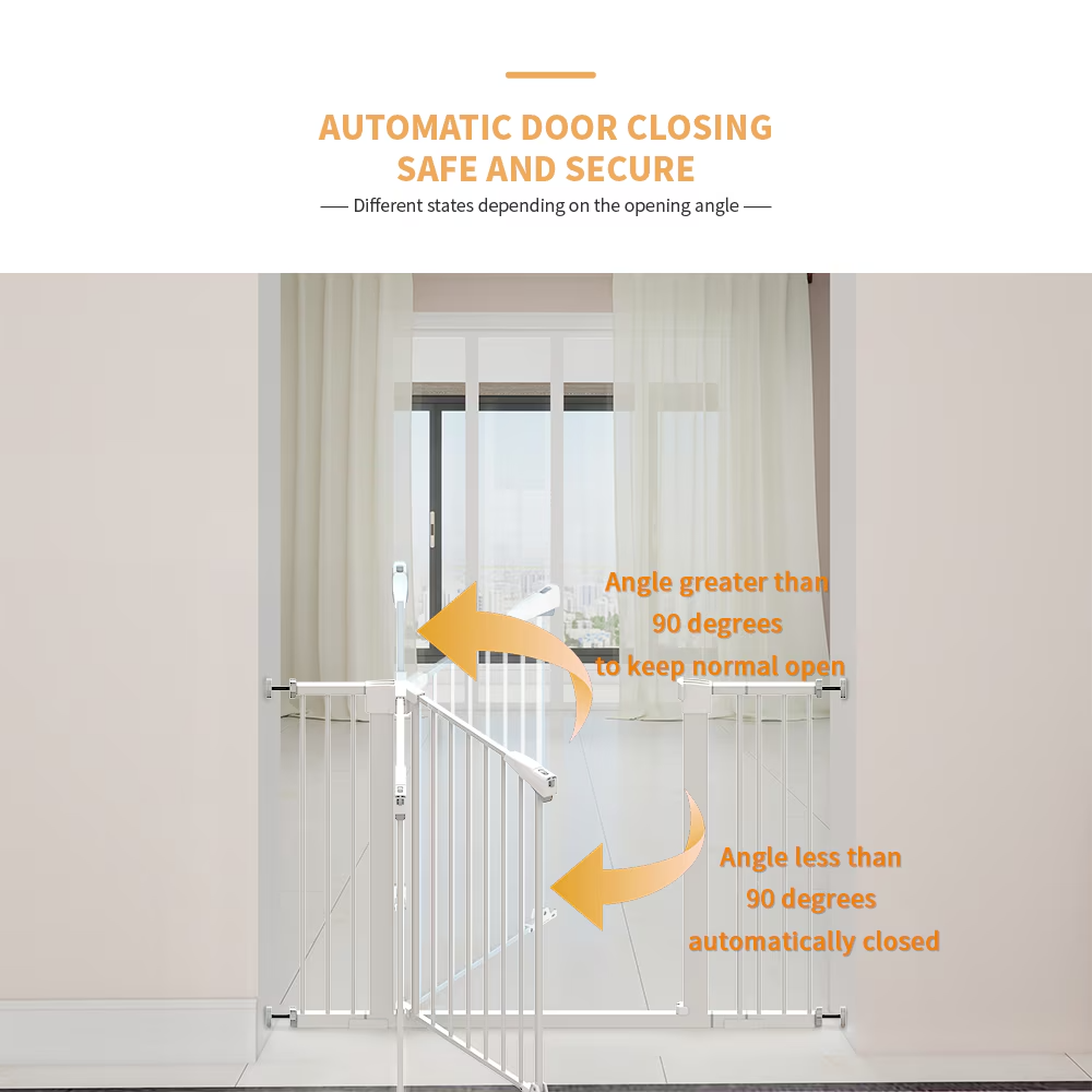 White Child Safety Gate for Baby Door Barrier with Extensions - Baby & Pet Gate