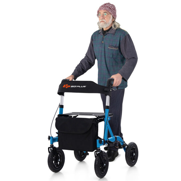 All-Terrain Rollator Walker with 9.5-Inch Wheels & Adjustable Height