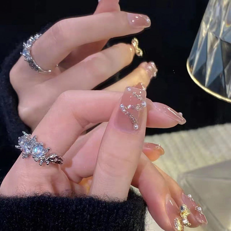 Handmade Ribbon Bow Nail Stickers - French Manicure Art