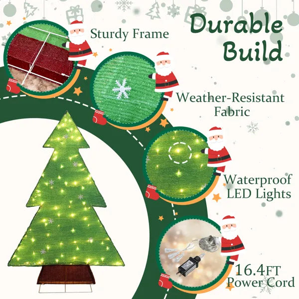 4FT Pre-Lit Christmas Tree with 110 Warm White LED Lights