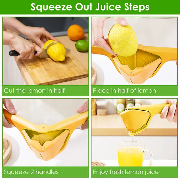 Manual Lemon Squeezer with Sideways Pivot - Yellow