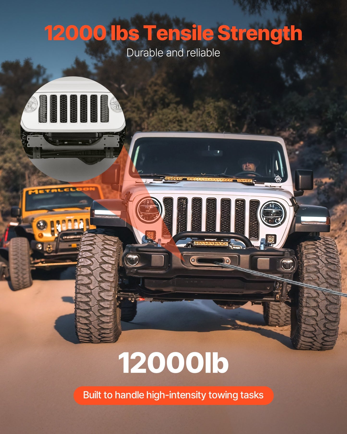 Trailer Hitch Winch Mount for Jeep Wrangler JL/JT 2018-2023 - Black Steel