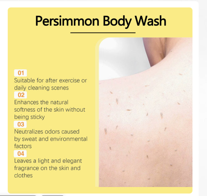 Persimmon Body Wash 100ml Natural Skin Care for Gentle Cleansing