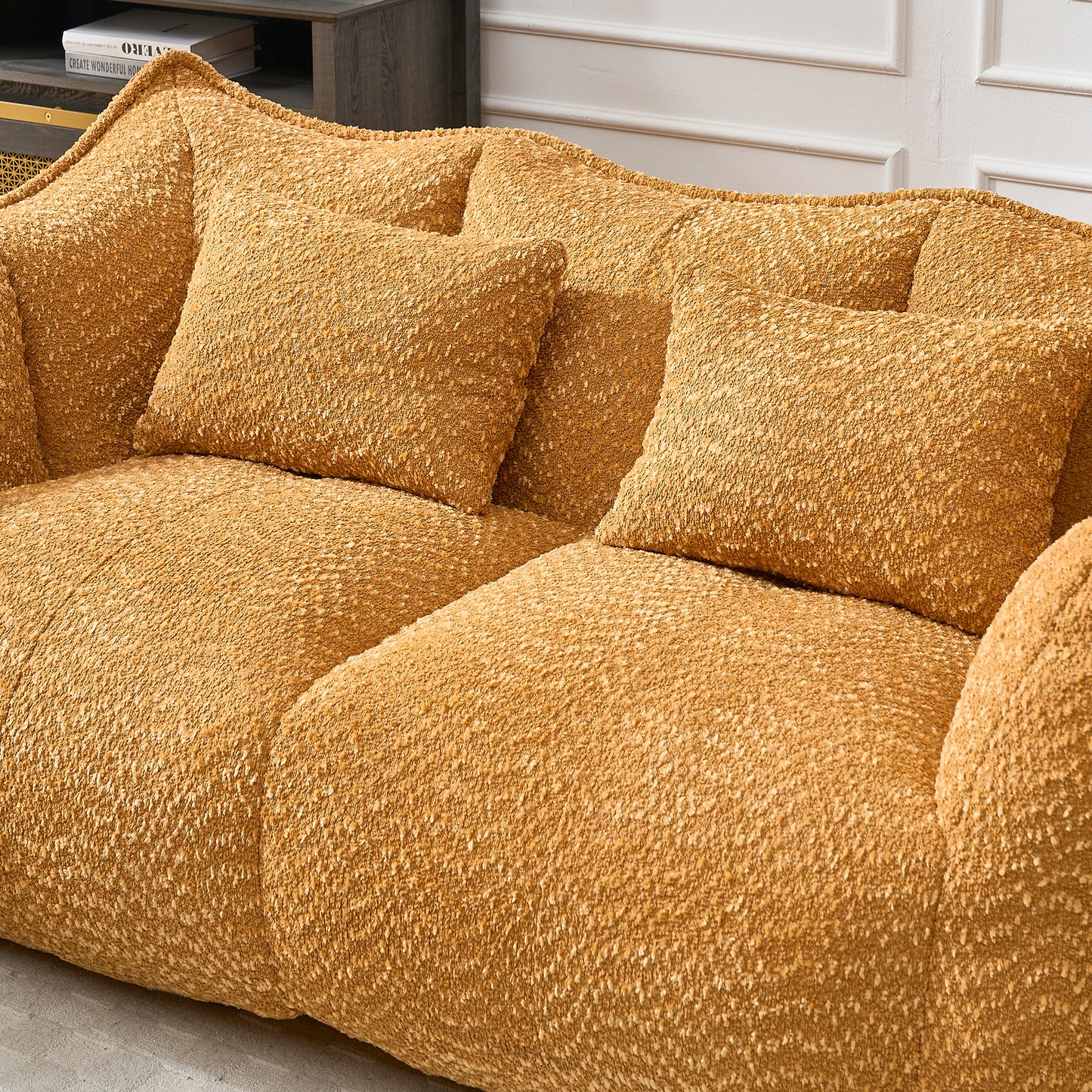 Yellow Beanbag Chair with Foam Core for Comfort & Relaxation