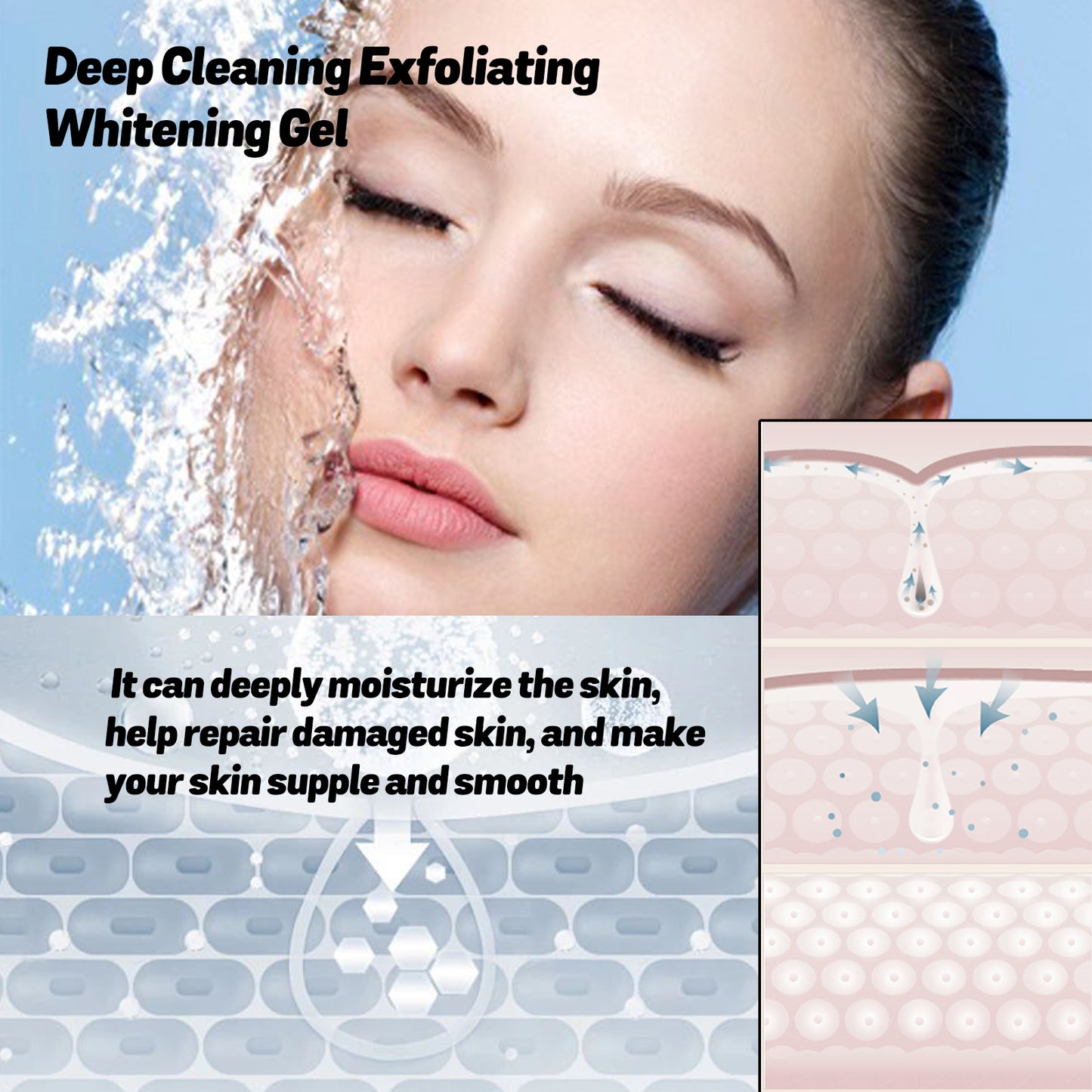 Deep Cleaning Exfoliating Whitening Gel - Brightening Skin Care Treatment