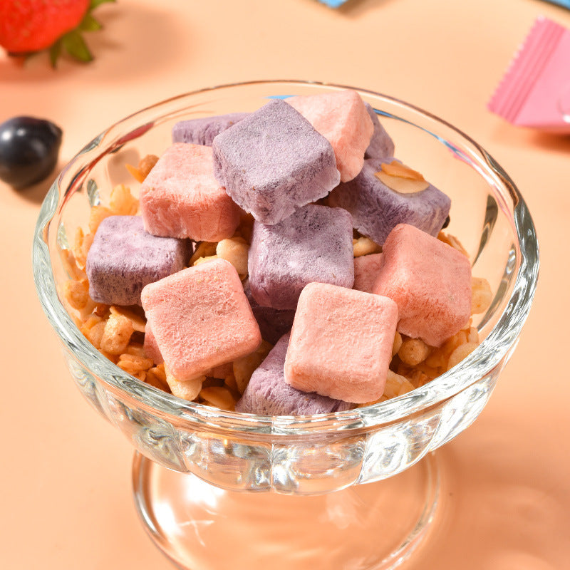 Freeze-Dried Strawberry Yogurt Granules - Fermented Raw Milk Snack