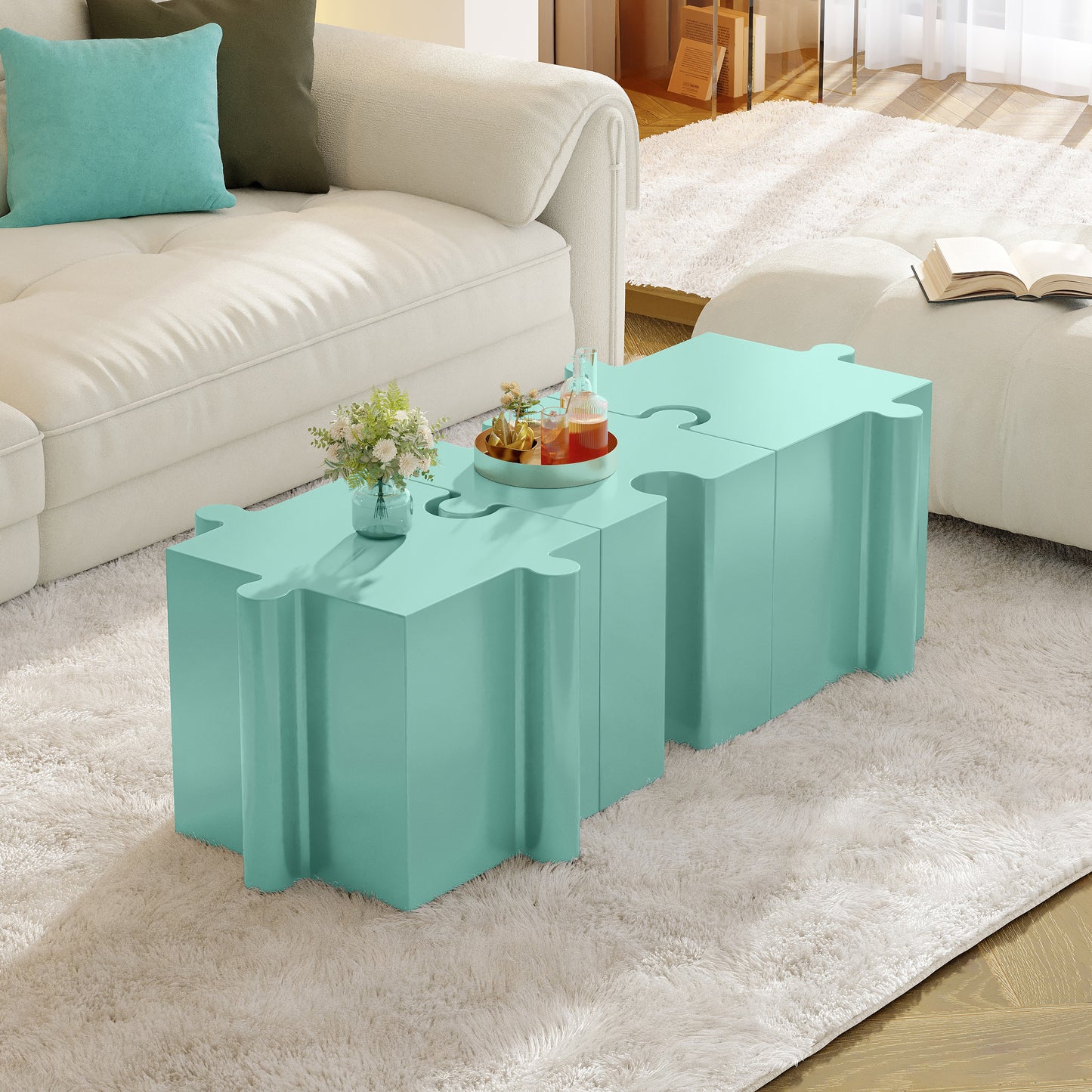 Puzzle Art Side Table, Modular Concave Edge MGO Table - Buy Singles