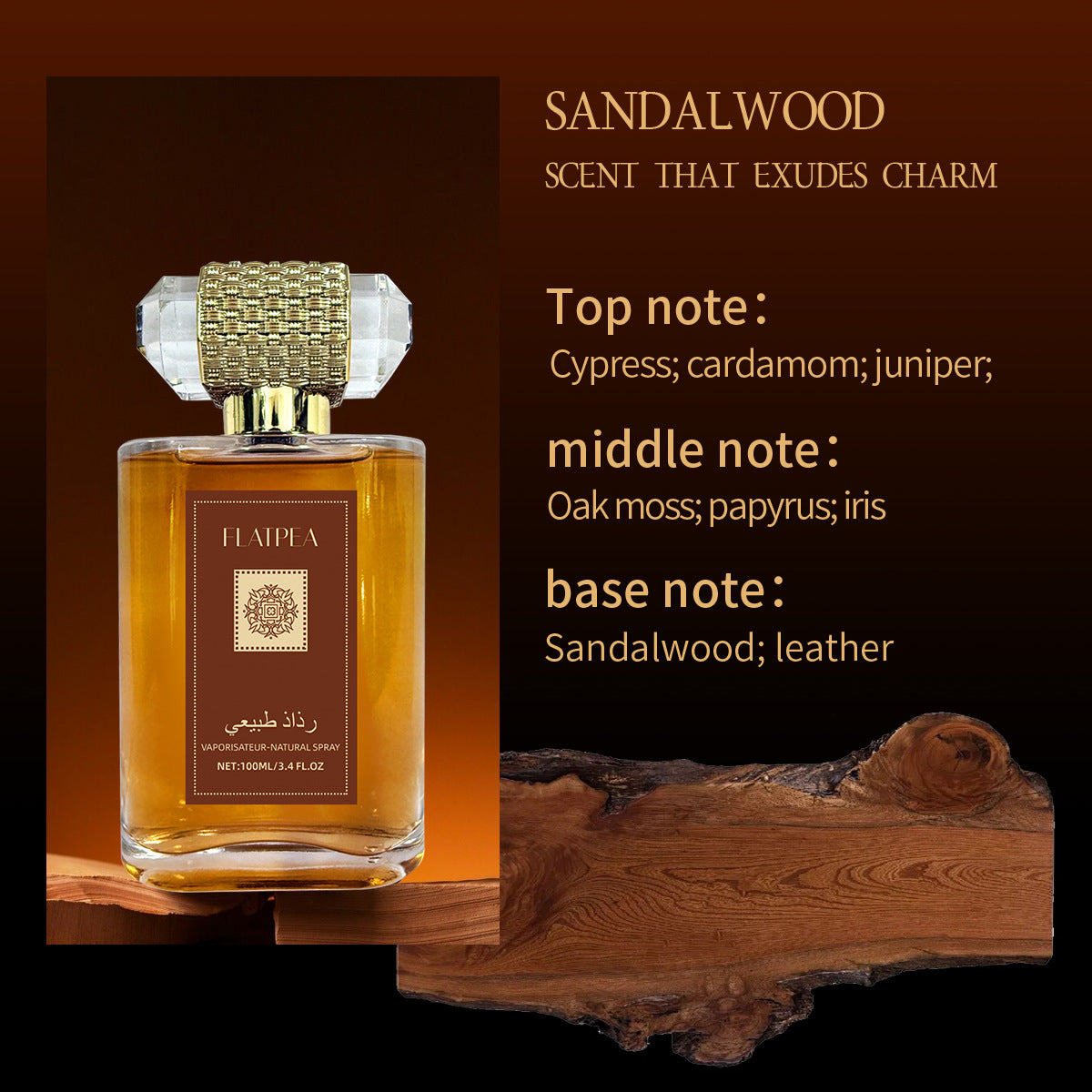 Sandalwood Perfume Spray 100ml - Alcohol-Free