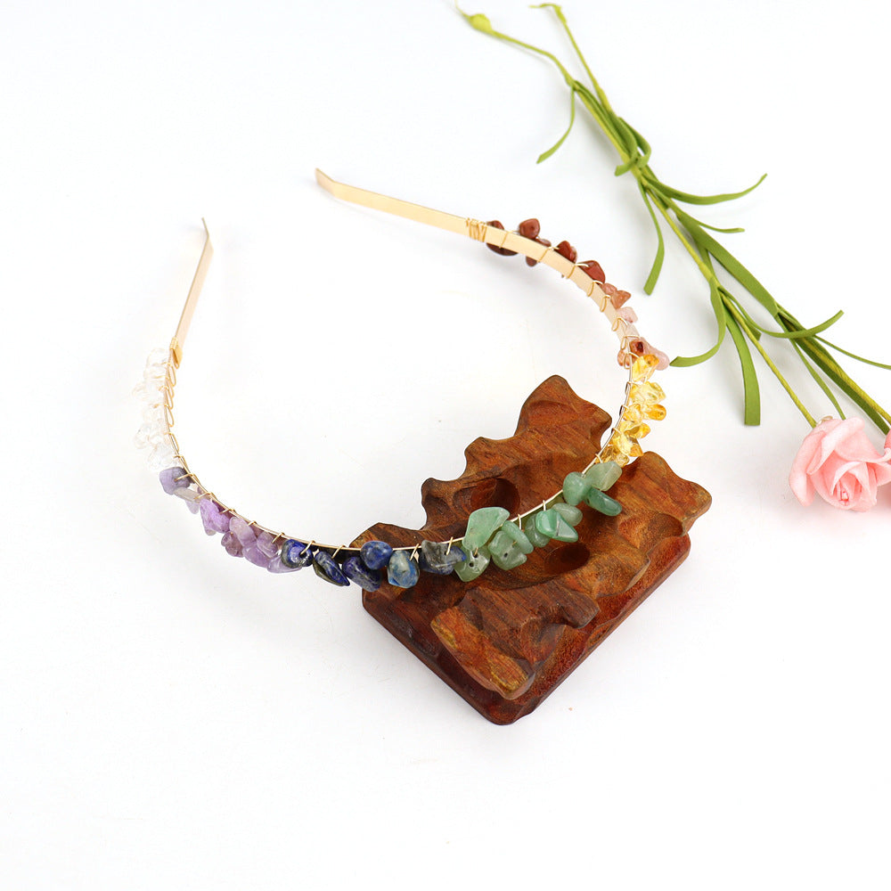 Crystal Natural Stone Headband - 6cm Wide
