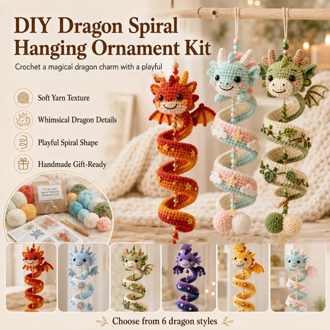 Dragon-Shaped Spiral Hanging Ornament Set DIY Craft Kit for Home & Garden