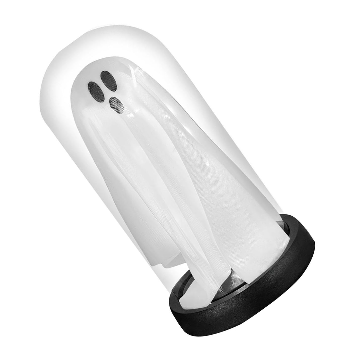Light Up Ghost in Glass Cloche - Cute Tabletop Decoration