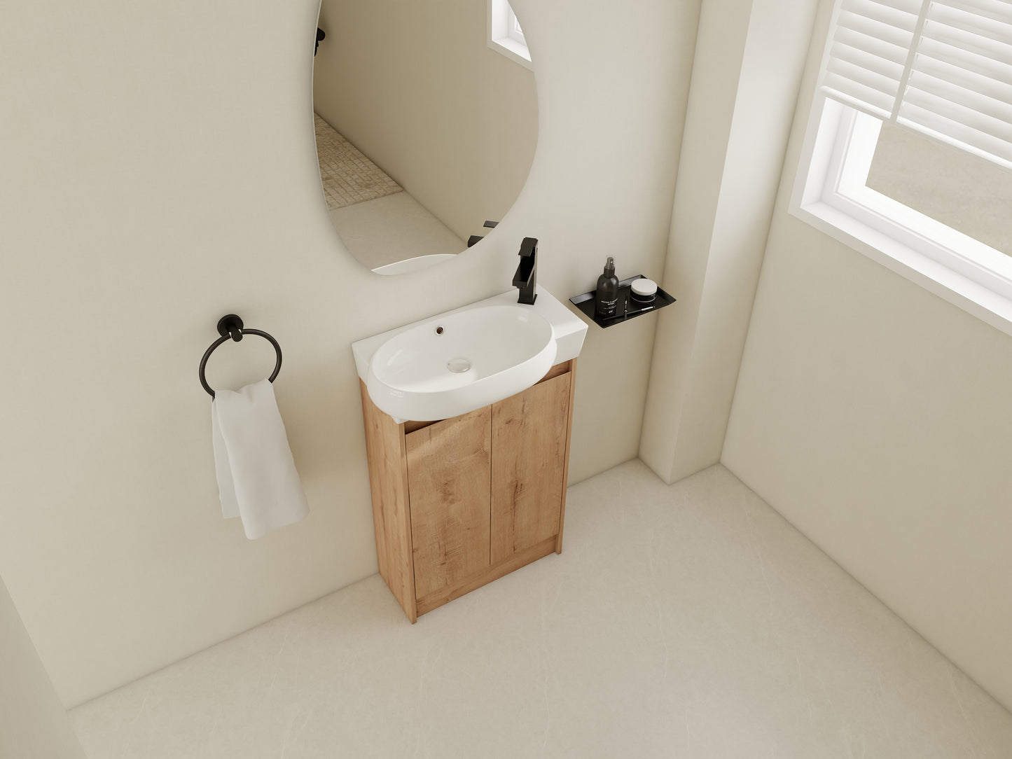 23 Freestanding Bathroom Vanity With Sink, Soft Close Doors