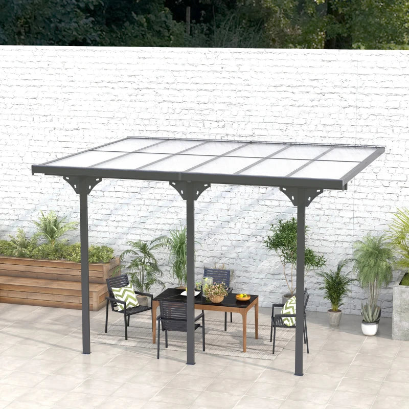 12' X 10' Outdoor Polycarbonate Pergola, Transparent UV Blocking