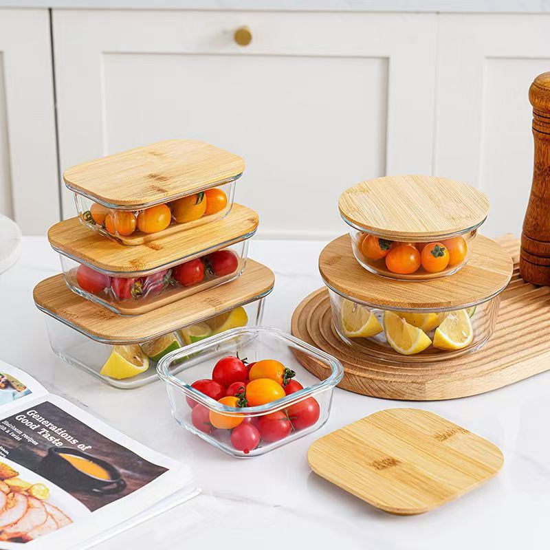 Glass Lunch Box Set with Microwave Heating - Multiple Sizes