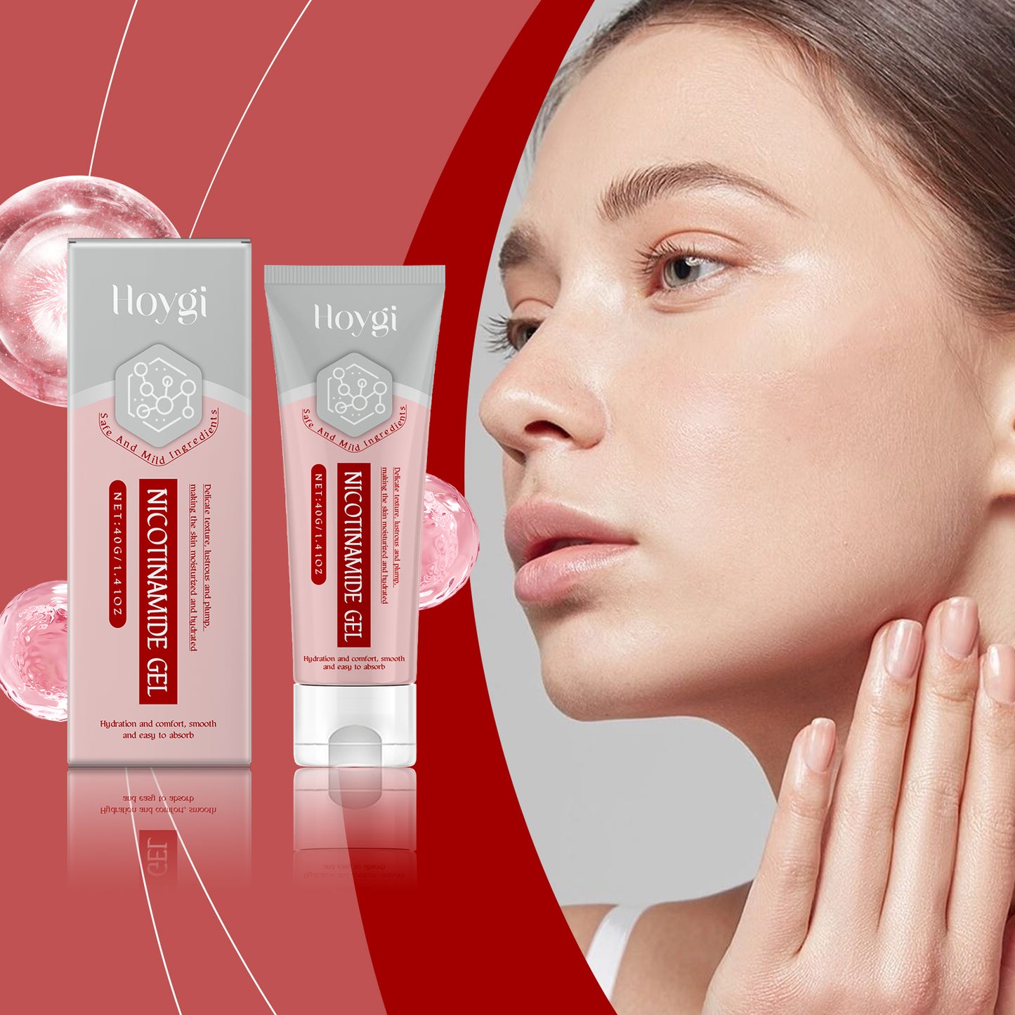 Niacinamide Facial Moisturizing Gel with Hyaluronic Acid for Skin Repair