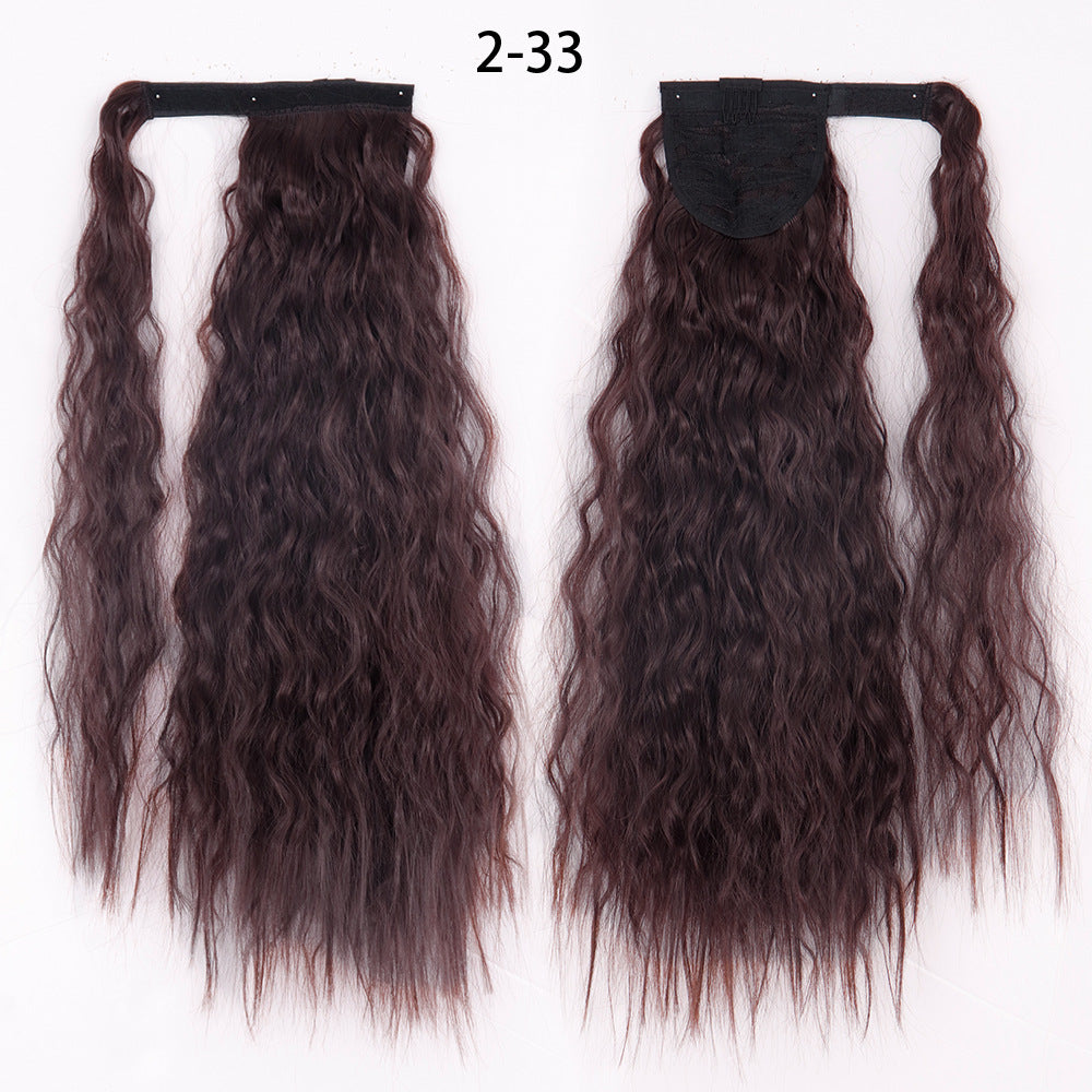 Water Wave Ponytail Wig with Velcro Band High Temperature Synthetic Hair