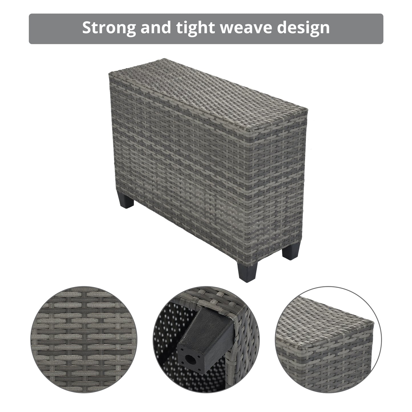 8-pieces Outdoor Wicker Round Sofa Set, Half-Moon Sectional Sets All
