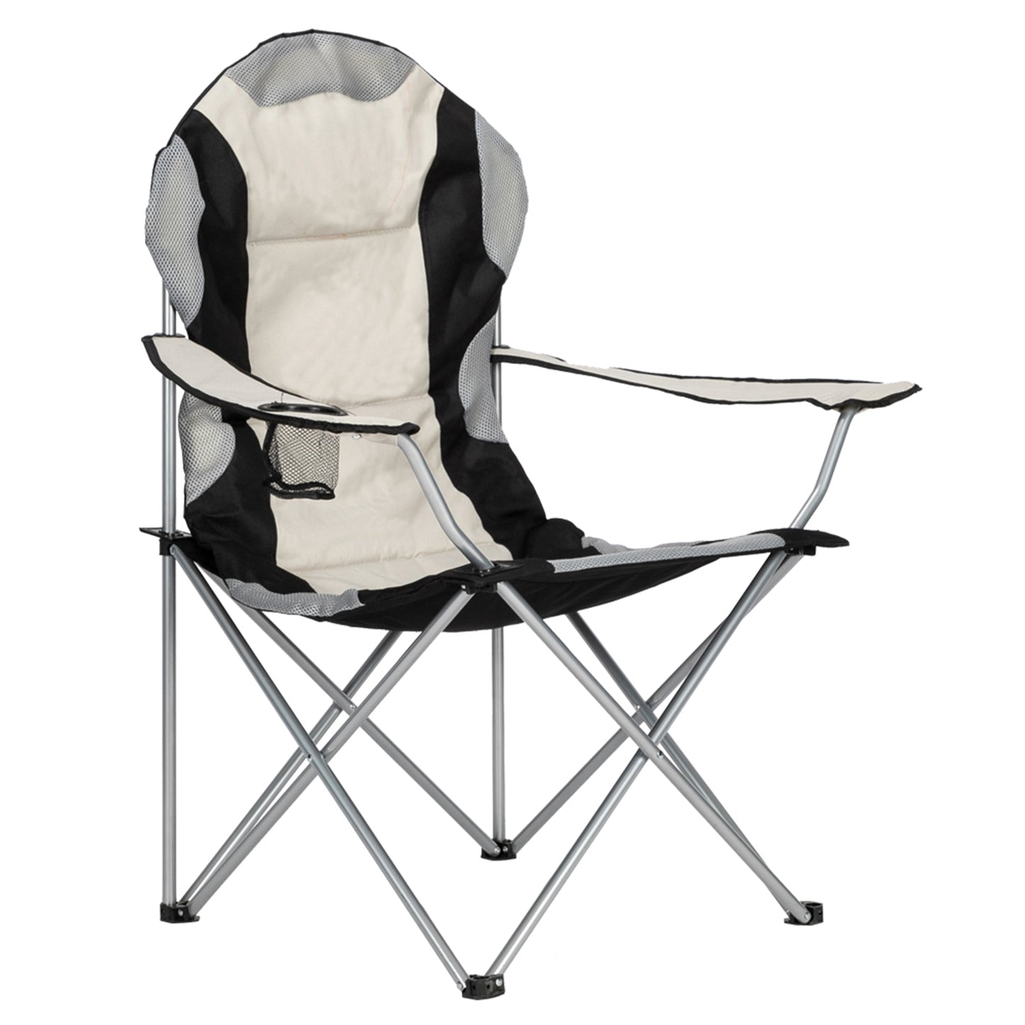 Medium Camping Chair - Grey Iron Frame, Off-White Fabric