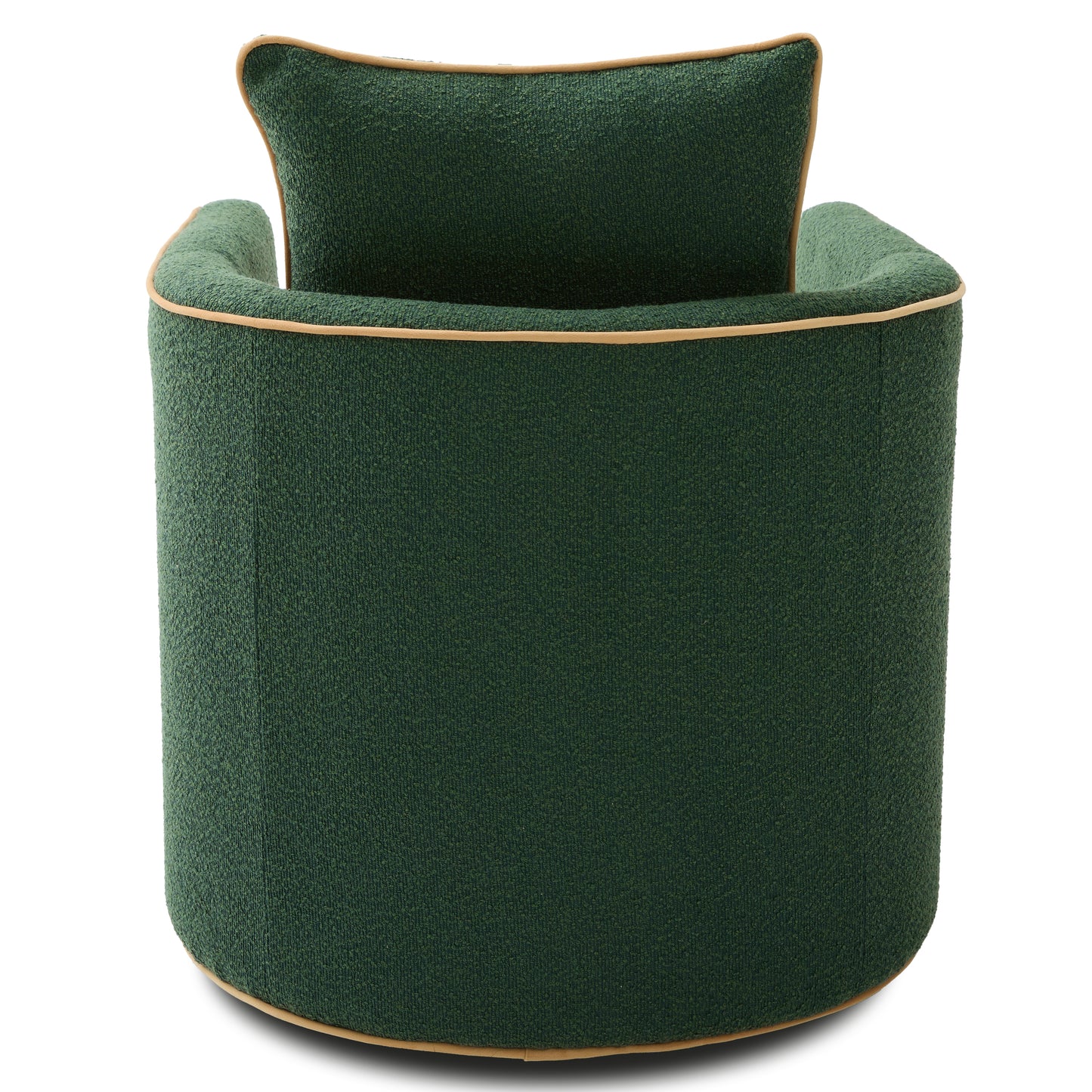 Swivel Accent Chair - Upholstered Barrel Sofa for Living Room - Green