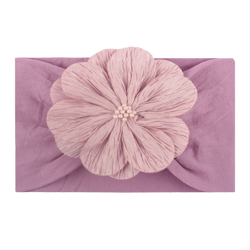 Super Soft Nylon Children's Headband with Flower Hair Accessory - Multiple Colors