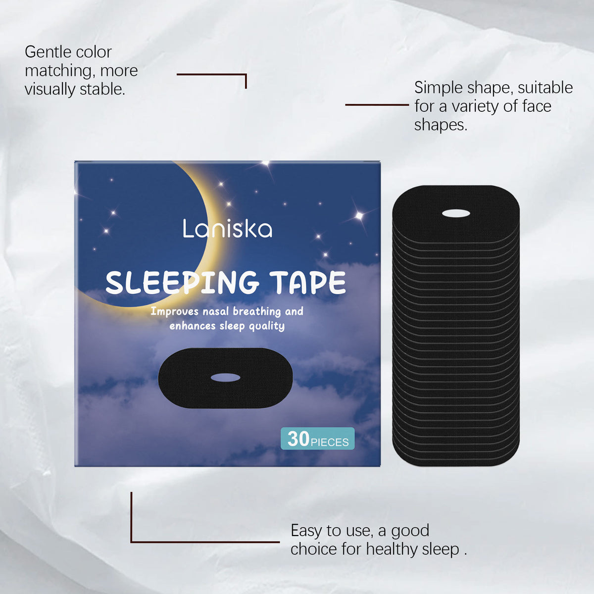 Anti-Snoring Sleep Strips - 30 Pieces Nasal Sleep Aid | Menthol & Vitamin E
